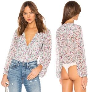 Lovers + Friends Brea Floral Thong Bodysuit